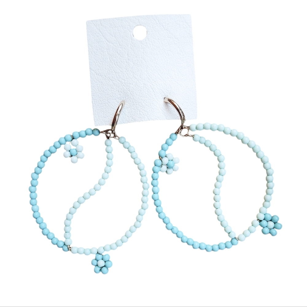 Free People Boho Beaded Hoop Earrings